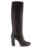 Matchesfashion.com Lemaire - Panelled Leather Knee-high Boots - Womens - Dark Brown