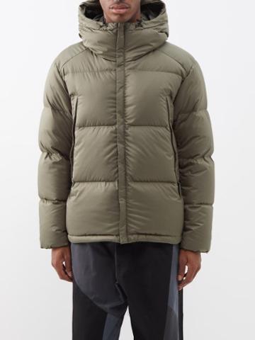 Snow Peak - Hooded Quilted Down Coat - Mens - Olive