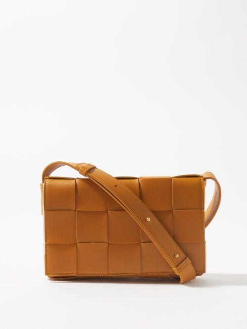 Bottega Veneta - Cassette Intrecciato Leather Cross-body Bag - Womens - Tan
