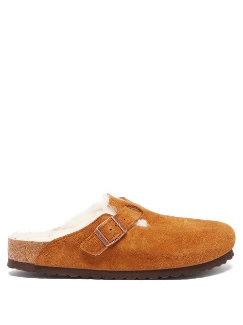 Birkenstock - Boston Shearling-lined Backless Loafers - Womens - Tan
