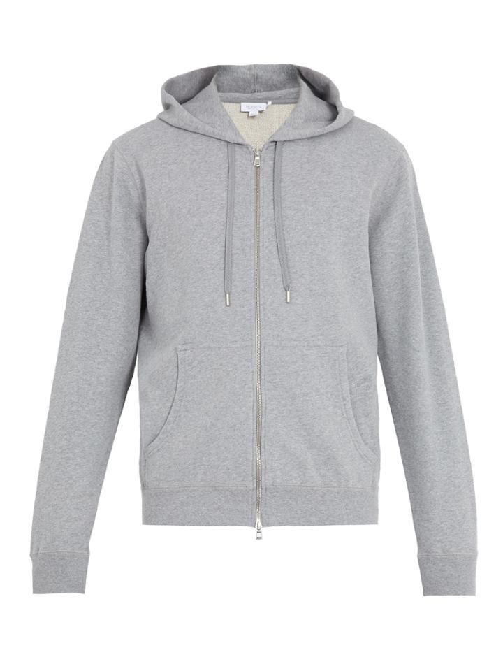 Sunspel Hooded Zip-through Cotton Sweatshirt