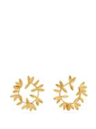 Matchesfashion.com Oscar De La Renta - Dot Leaf Hoop Earrings - Womens - Gold
