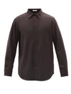 The Row - Zachary Flannel Shirt - Mens - Dark Brown