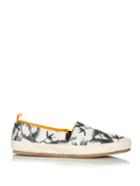 Mulo Palm Tree-print Brushed-leather Espadrilles