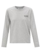 Ganni - Logo-print Recycled Cotton-blend Jersey T-shirt - Womens - Light Grey