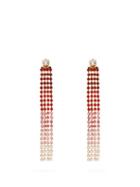Matchesfashion.com Jacquemus - Les Boucles Monaco Crystal Drop Earrings - Womens - Red