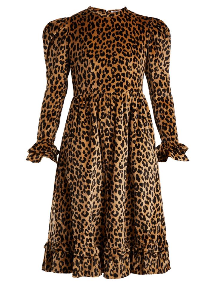 Batsheva Leopard-print Brushed Cotton Dress