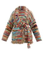 Alanui - Over The Rainbow Fringed Cotton-blend Cardigan - Womens - Multi