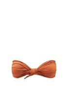 Ladies Beachwear Sara Cristina - Marina Knotted-front Bandeau Bikini Top - Womens - Orange