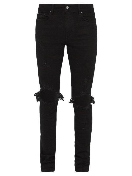 Matchesfashion.com Amiri - Thrasher Slim Leg Distressed Jeans - Mens - Black