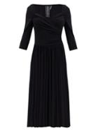 Matchesfashion.com Norma Kamali - Sweetheart-neck Flared Jersey Midi Dress - Womens - Black