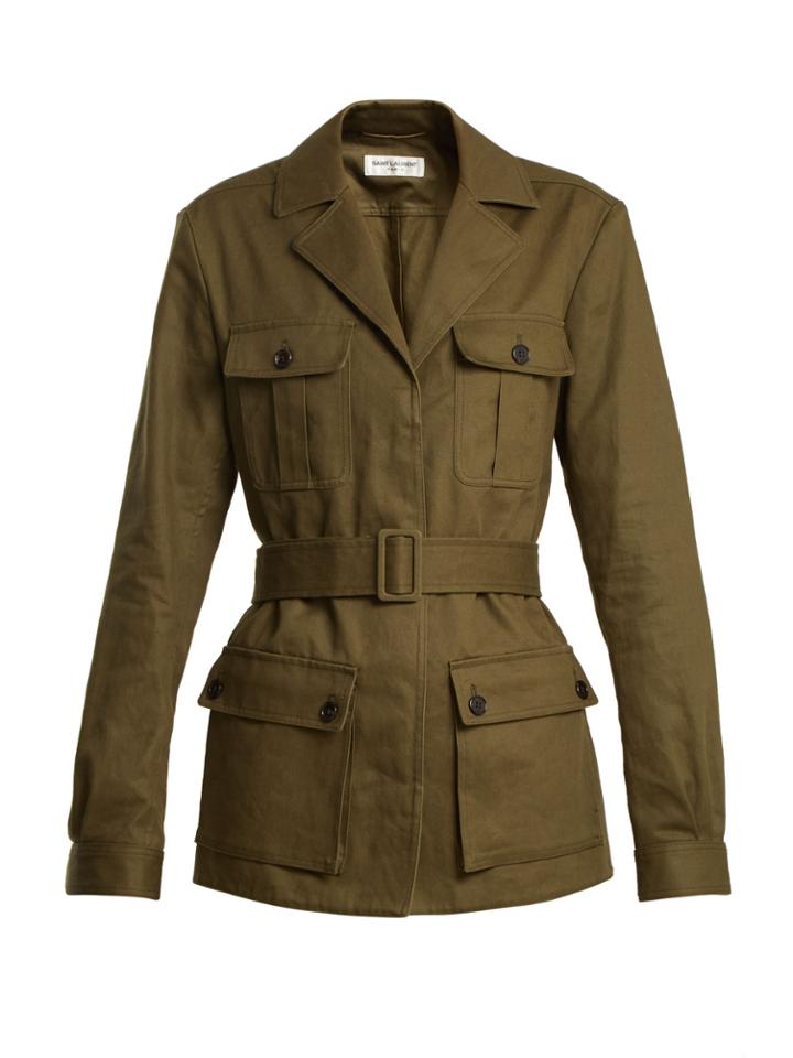 Saint Laurent Belted Cotton-blend Jacket