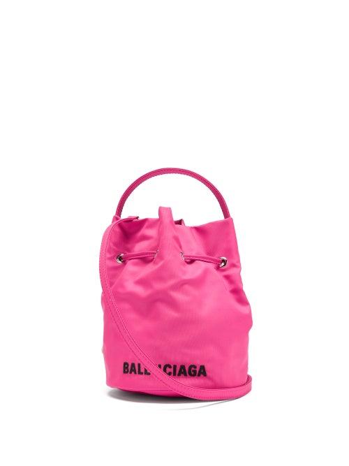 Balenciaga - Wheel Xs Canvas Bucket Bag - Womens - Pink