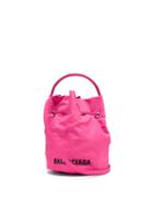 Balenciaga - Wheel Xs Canvas Bucket Bag - Womens - Pink