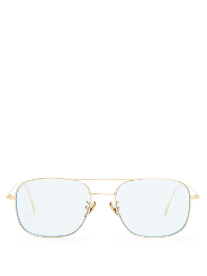 Cutler And Gross 1267 Square-frame Gold-plated Sunglasses
