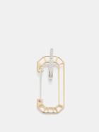 Era - Chiara Diamond & 18kt Gold Single Hoop Earring - Womens - Gold Multi