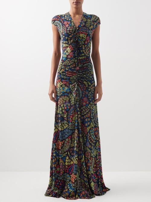 Etro - Miss Pure Paisley-print Jersey Maxi Dress - Womens - Black