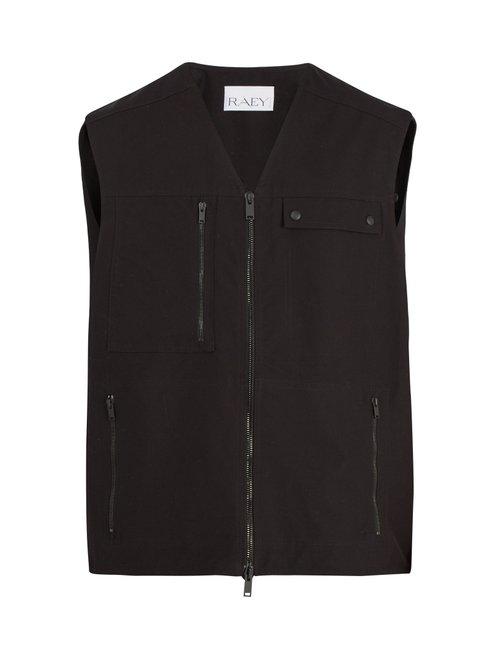 Matchesfashion.com Raey - Sleeveless Cotton Fishing Jacket - Mens - Black