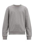 Matchesfashion.com Maison Margiela - Leather Elbow Patch Cotton Sweatshirt - Mens - Grey