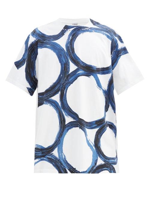 Matchesfashion.com Loewe - Circle-print Cotton-jersey T-shirt - Mens - White