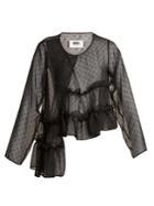 Mm6 By Maison Margiela Asymmetric Dobby-chiffon Top