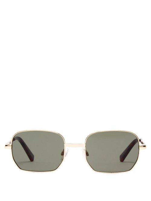 Matchesfashion.com Le Specs - The Flash Square Frame Metal Sunglasses - Womens - Black