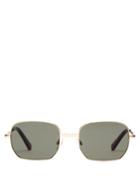 Matchesfashion.com Le Specs - The Flash Square Frame Metal Sunglasses - Womens - Black