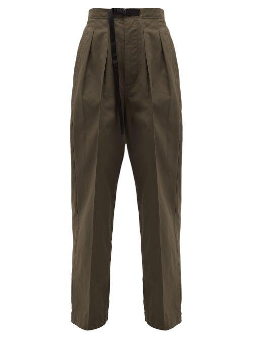 Matchesfashion.com Chimala - Clip-buckle Belted High-rise Cotton Trousers - Womens - Khaki