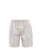 Matchesfashion.com Sbline - Striped Cotton-poplin Shorts - Mens - Multi