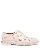 Matchesfashion.com Noir Kei Ninomiya - Laser-cut Polished Leather Derby Shoes - Womens - Pink
