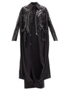 Matchesfashion.com Junya Watanabe - Sequinned Layered Cotton Trench Coat - Womens - Black