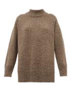 Matchesfashion.com The Row - Edmund High Neck Wool Sweater - Womens - Brown Multi