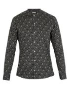 Etro Forest-print Collarless Cotton Shirt