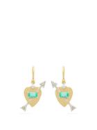 Matchesfashion.com Irene Neuwirth - Heart Emerald, Diamond & 18kt Gold Earrings - Womens - Yellow Gold