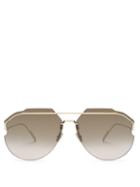 Matchesfashion.com Dior Eyewear - Andiorid Aviator Metal Sunglasses - Mens - Gold