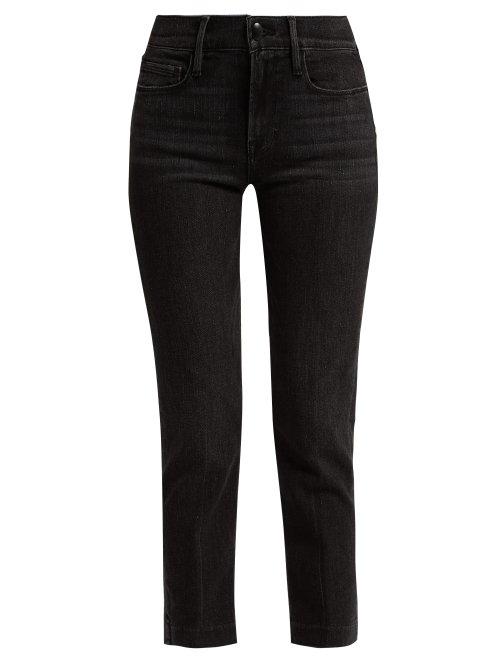 Matchesfashion.com Frame - Le Nouveau Straight Leg Cropped Jeans - Womens - Dark Grey