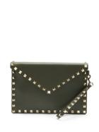 Matchesfashion.com Valentino Garavani - Rockstud Leather Pouch - Womens - Khaki