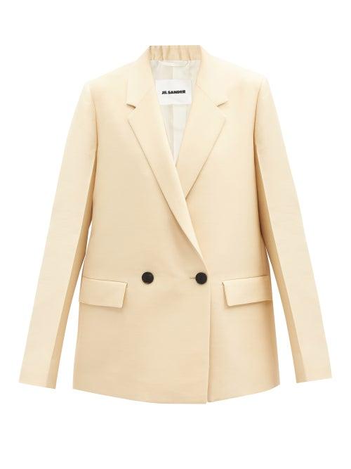 Matchesfashion.com Jil Sander - Wool-blend Twill Double-breasted Jacket - Womens - Cream