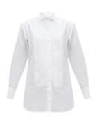 Matchesfashion.com Victoria Beckham - Basketweave-bib Cotton-faille Tuxedo Shirt - Womens - Cream
