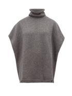 Matchesfashion.com Joseph - Roll Neck Wool Blend Poncho - Womens - Dark Grey