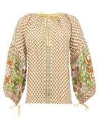 Matchesfashion.com D'ascoli - Byzantium Graphic Print Silk Faille Blouse - Womens - Yellow Multi