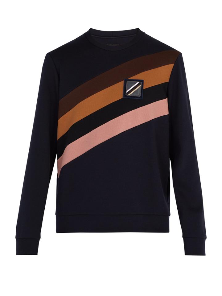 Fendi Velcro-patch Cotton-blend Sweatshirt