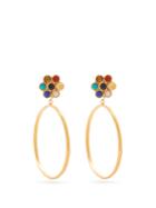 Sylvia Toledano Flower Gold-plated Clip-on Hoop Earrings