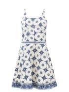 Matchesfashion.com Le Sirenuse, Positano - Cindy Star-print Cotton-poplin Mini Dress - Womens - Blue Print