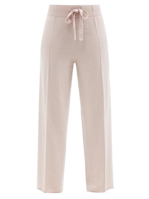 Allude - Pintucked Wool-blend Track Pants - Womens - Light Pink