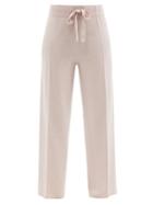 Allude - Pintucked Wool-blend Track Pants - Womens - Light Pink