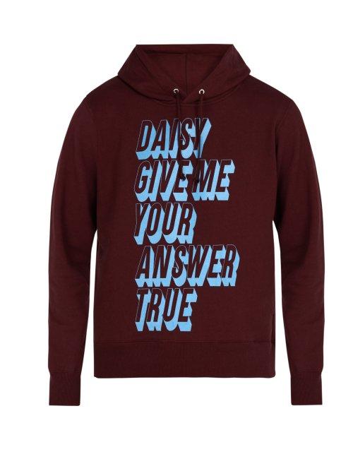 Matchesfashion.com Undercover - Daisy Daisy Hooded Cotton Sweatshirt - Mens - Burgundy