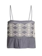 Matchesfashion.com Thierry Colson - Saksi Lace Embroidered Cami Top - Womens - Grey White
