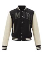 Mens Rtw Amiri - Logo-appliqu Wool-blend Varsity Jacket - Mens - Black