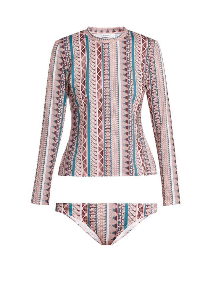 Thorsun Lillie Geometric-print Rash-guard Bikini